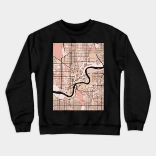 Edmonton Map Pattern in Soft Pink Pastels Crewneck Sweatshirt